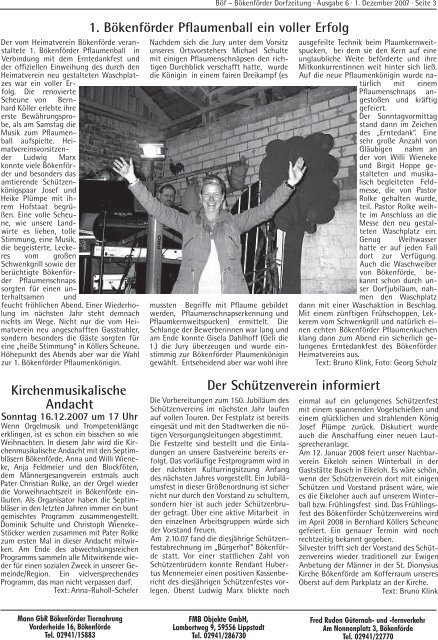 Bökenförder Dorfzeitung - in Bökenförde