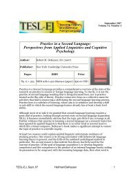 Practice in a Second Language: Perspectives from ... - TESL-EJ