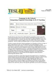 TESL-EJ 10.4 -- Language in the Schools