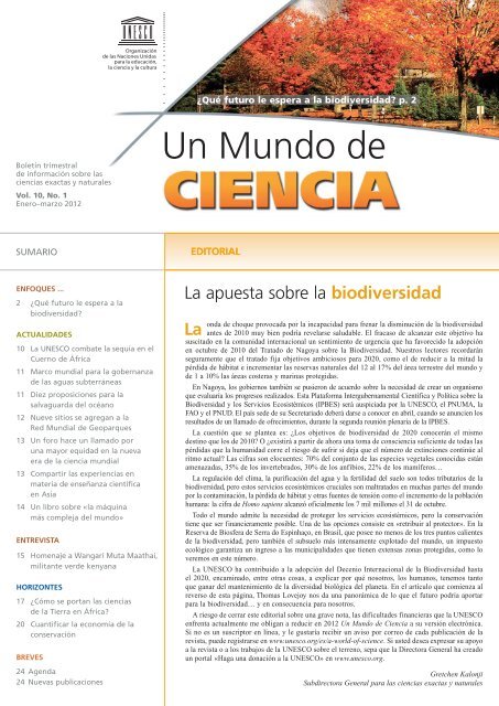 Vol No.10 Un Mundo de Ciencia - sistema de informaciÃ³n y registro ...