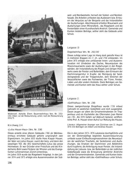 Zürcher Denkmalpflege, 8. Bericht 1975/1976 (PDF ... - Kanton Zürich