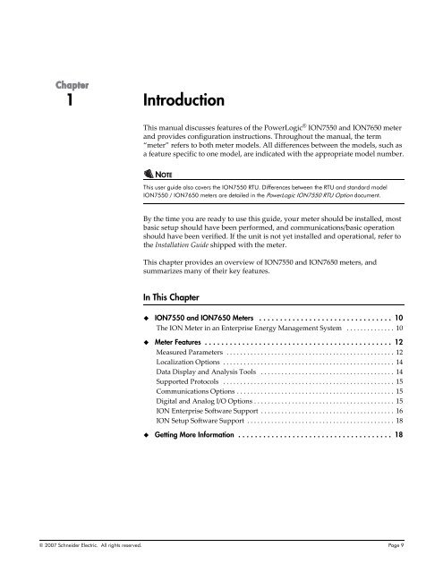 PowerLogic ION7550 / ION7650 User Guide - Schneider Electric