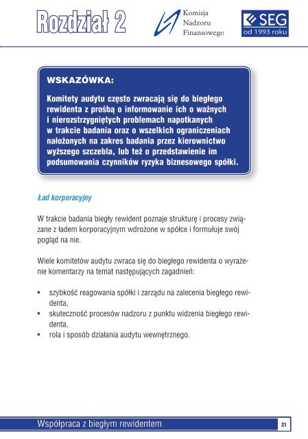 Informator dla Komitetu Audytu - Komisja Nadzoru Finansowego