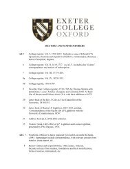 Rectors and Senior Members - Exeter College - University of Oxford