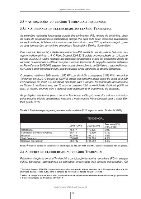 Agenda elÃ©trica sustentÃ¡vel 2020: estudo de cenÃ¡rios ... - WWF Brasil