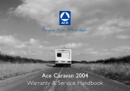 Ace Caravan 2004 Warranty & Service Handbook - Swift Group