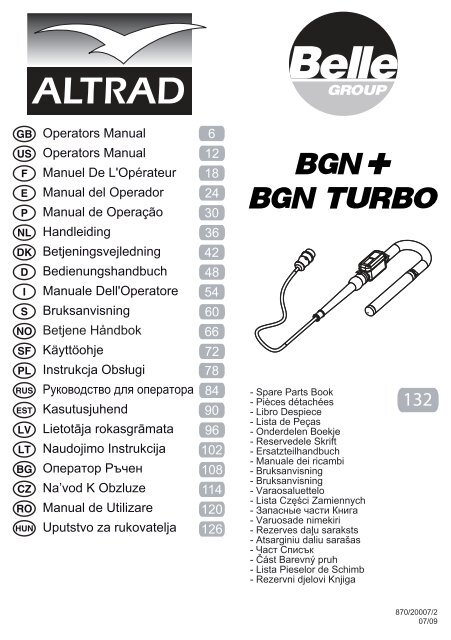 Operators Manual Operators Manual Manuel De L Belle Group