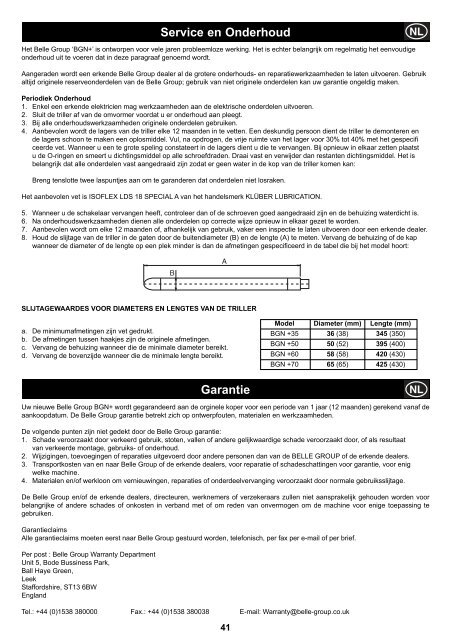 Operators Manual Operators Manual Manuel De L ... - Belle Group