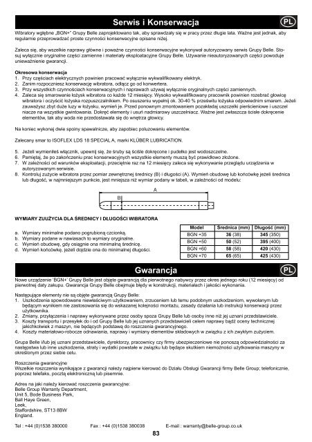 Operators Manual Operators Manual Manuel De L ... - Belle Group