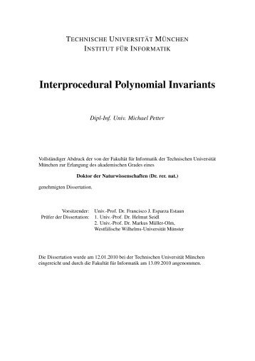 Interprocedural Polynomial Invariants - TUM Seidl