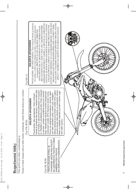 UÅ¾ivatelskÃ½ manuÃ¡l Honda CRF450R - Bikes.cz