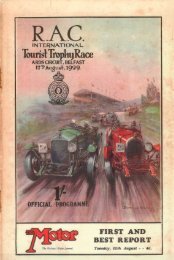1929 Ulster TT Race Programme