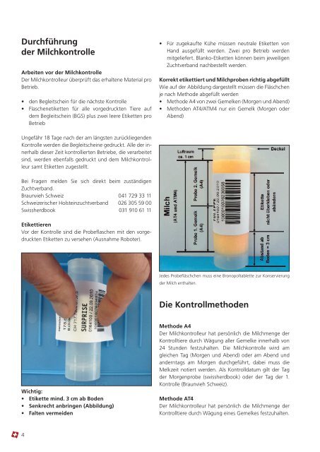 Handbuch für die Milchkontrolle - SwissHerdbook