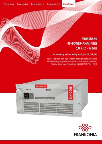 BROADBAND RF-POWER-AMPLIFIERS 10 kHz - 6 GHz - Frankonia