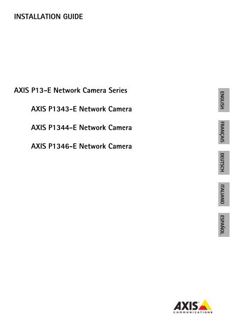 INSTALLATION GUIDE AXIS P13-E Network Camera ... - IP Way