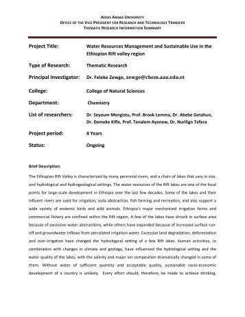 Thematic Research Projects.pdf - Addis Ababa University