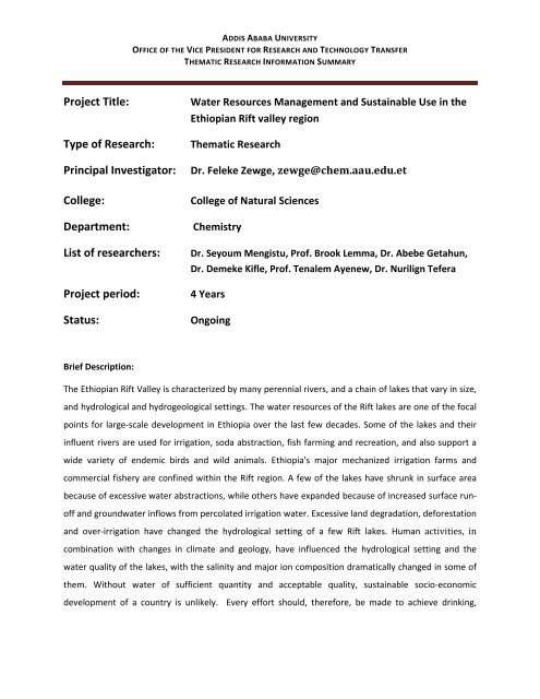 undergraduate research proposal sample in ethiopia pdf