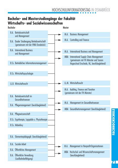 Studienangebote der Fachhochschule - Cognitive Science ...