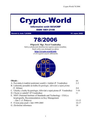 SeÃ…Â¡it 7,8/2006 (224 kB) - Crypto-World