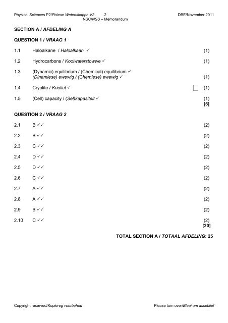 Grade 12 Physical Science November 2011 Paper 2