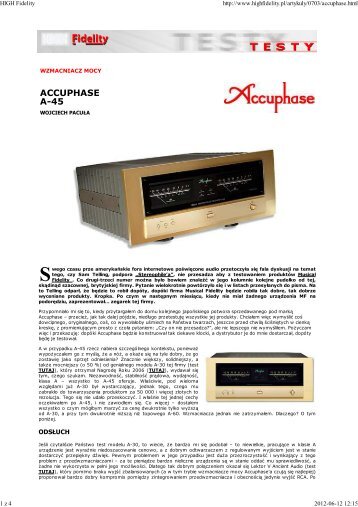 HIGH FIDELITY – Accuphase A-45 - Eter Audio