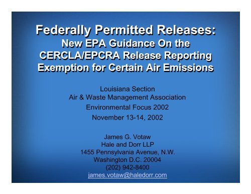 Federally Permitted Releases - WilmerHale