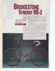 1990 Bridgestone RB2 Synergy Review - Sheldon Brown