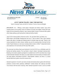 For Immediate Release - Jayco