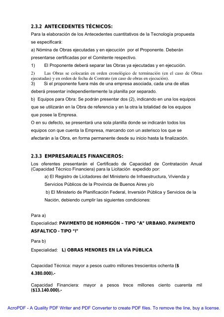 MUNICIPALIDAD DE ITUZAINGO OBRA: PLAN ... - ItuzaingÃ³