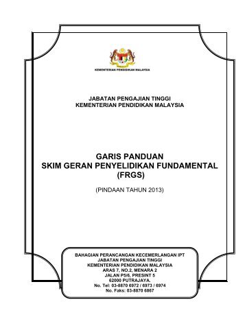 Garis Panduan FRGS Pindaan 2013 - Jabatan Pengajian Tinggi ...