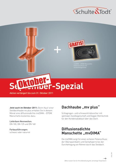 September-Spezial Oktober - DachdurchfÃ¼hrungen von Schulte & Todt