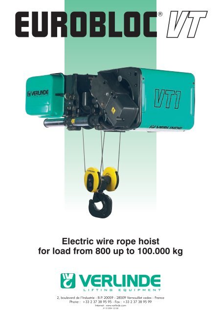 Verlinde Electric Wire Rope Hoist