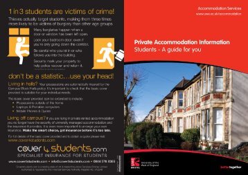 Private Accommodation Information Students - A guide for you