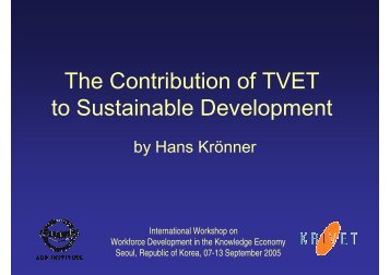 The Contribution of TVET to Sustainable Development - Intervoc