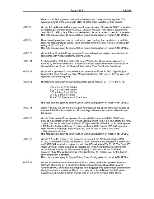 TYPE CERTIFICATE DATA SHEET NO