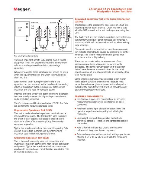 Capacitance and dissipation factor test sets. - Surgetek