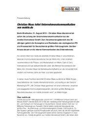 Christian Maas leitet Unternehmenskommunikation von mobile.de