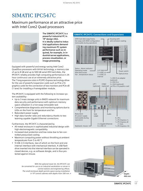 SIMATIC IPC The More Industrial PC - Siemens