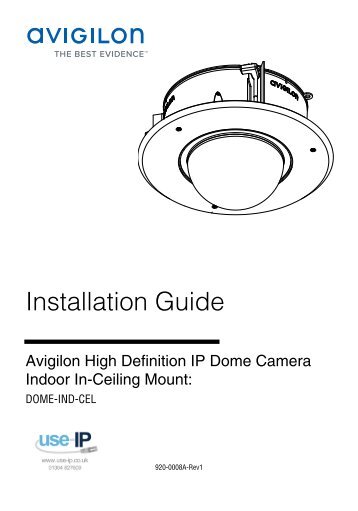 Avigilon Indoor In-Ceiling Mount DOME-IND-CEL ... - Use-IP