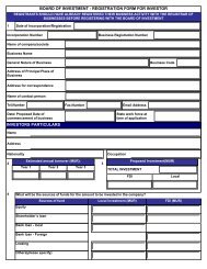 Registration Form for Investors