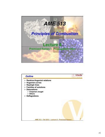 AME 513 Principles of Combustion Lecture 8 ... - Paul D. Ronney