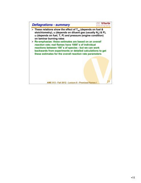 AME 513 Principles of Combustion Lecture 8 ... - Paul D. Ronney