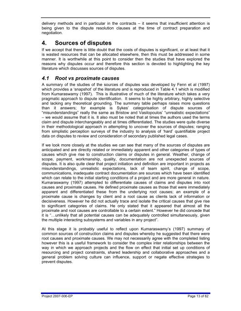 Dispute Avoidance and Resolution (literature review) - Construction ...