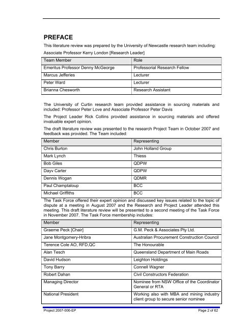 Dispute Avoidance and Resolution (literature review) - Construction ...