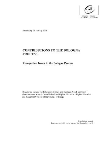 CONTRIBUTIONS TO THE BOLOGNA PROCESS - Doebler-online.de