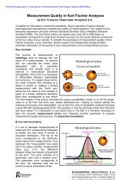 Measurement quality in Karl Fischer analyses - Radiometer Analytical