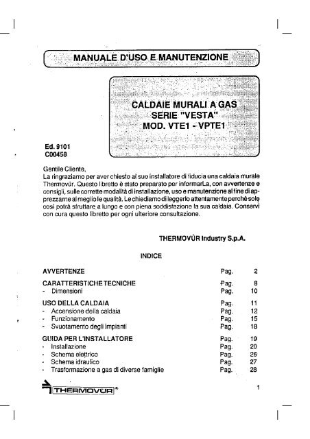 Caldaia Thermovur Vesta VTE VPTE - Certened