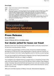 Press Release - Worcestershire Regulatory Services