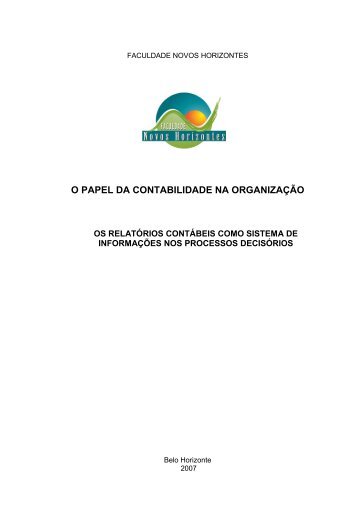 Os Relatórios Contábeis como Sistema de Informações nos ...