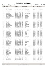 Resultater pr. lÃ¸ype - Nordmarka Skogsmaraton